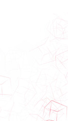 Networking, red threads on white background