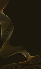 Abstract wavy curved gold lines elegant wallpaper