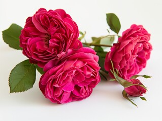 Red rose bunch in white background
