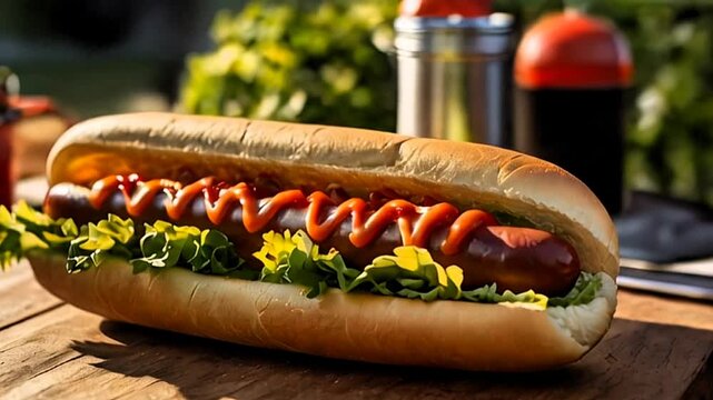 hot dog with mustard