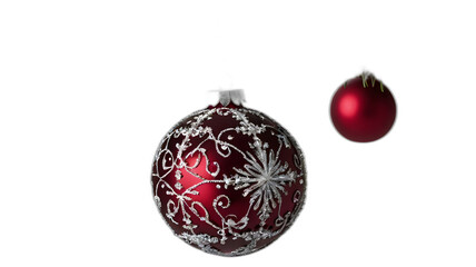 Globe Christmas ball ornament isolated on a white backgound
