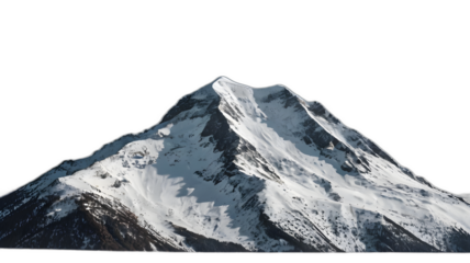 Snowy mountain isolated on a white background