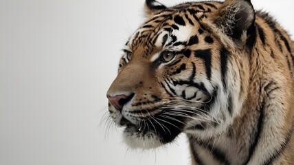 Obraz premium Close up portrait of black tiger on a white background