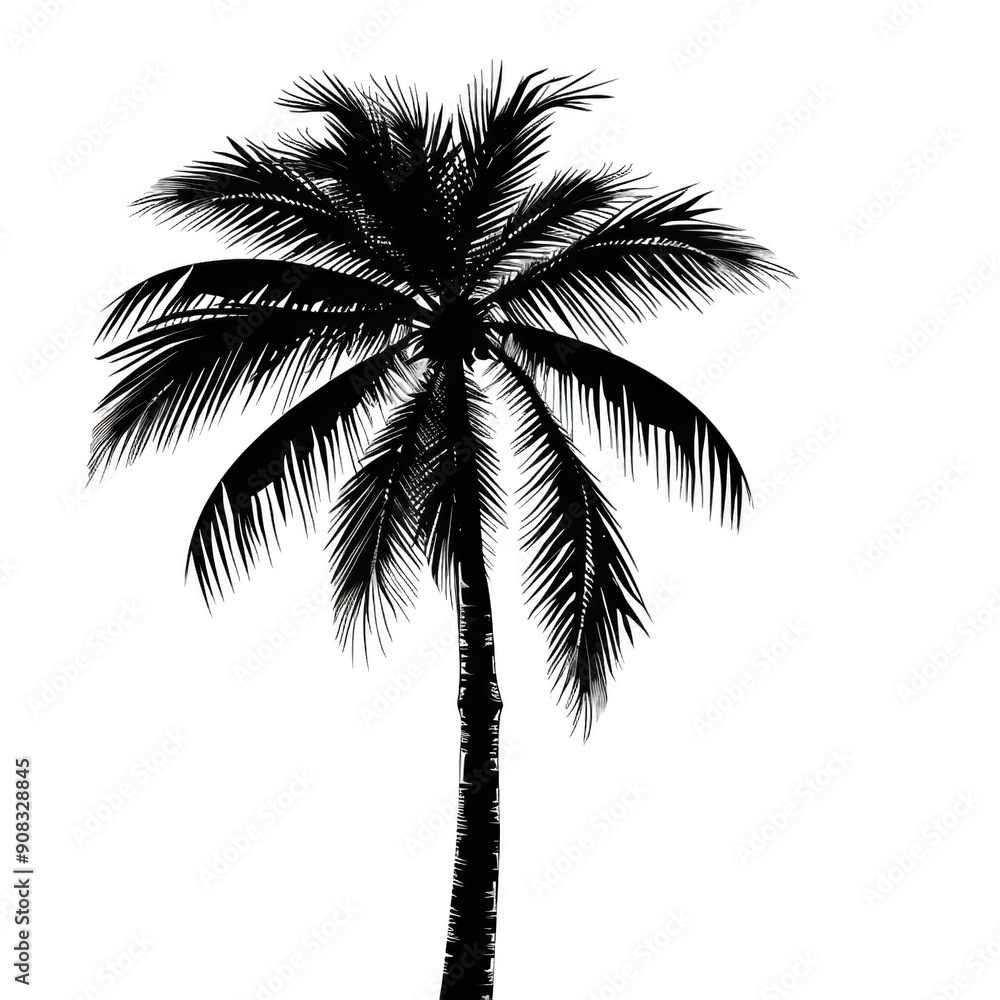 Wall mural a palm tree is the only thing visible in the image