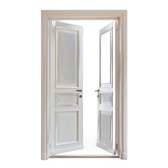 The door is open and the frame is white