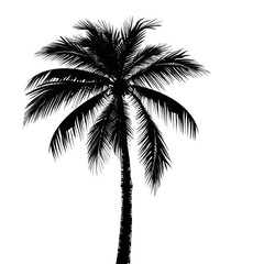 A palm tree is the only thing visible in the image