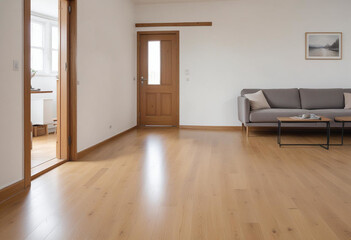 Modern living room with fireplace room with floor comfortable room empty room with wooden door
