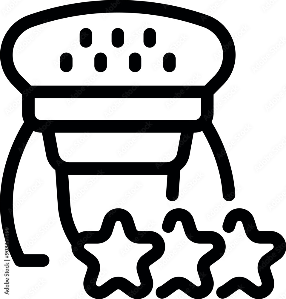 Aufkleber outline icon of a futuristic machine creating stars, representing the concept of artificial intellig