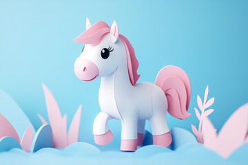 Fototapeta premium Beautiful Colorful Cute Horse Design