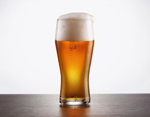 Glass of beer isolated on white