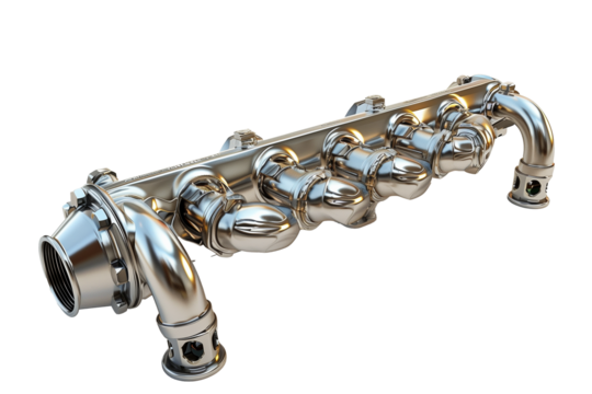 Exhaust pipe system isolated on transparent background