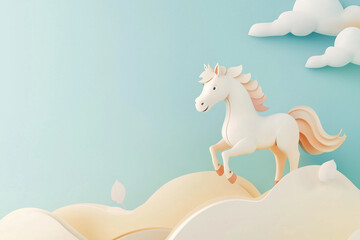 Beautiful Colorful Cute Horse Design