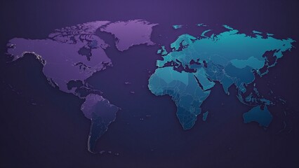 Color-coded world map with gradient shades on display