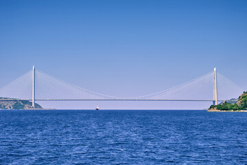 Fototapeta premium Yavuz Sultan Selim Bridge in Istanbul, Turkey. 3rd bridge of Istanbul