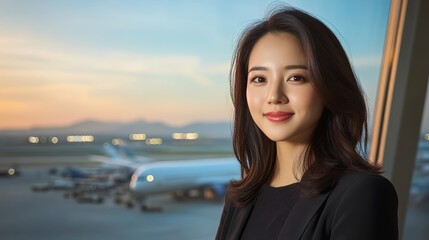 Fototapeta premium Professional Woman at Airport Terminal