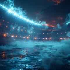 cyber punk stadium concept art

