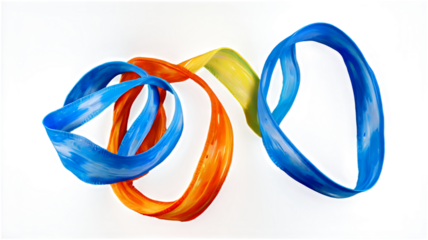 rainbow ribbon isolated on transparent png.