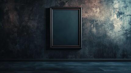 Sleek picture frame. Dark wall background