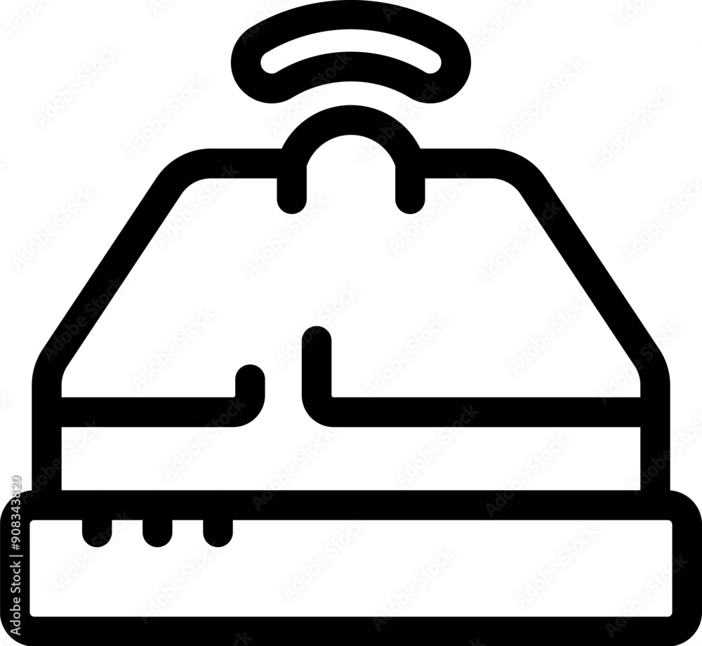 Poster wifi router emitting signal connecting to internet providing wireless connection
