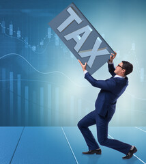 Man under the burden of tax payments