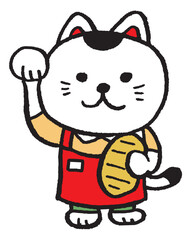 招き猫の色んなポーズのキャラ素材