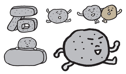 固いのに柔らかそうなかわいい石のキャラ素材