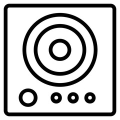 Electric Stove Icon in Line Style