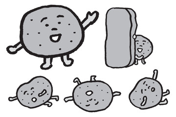 固いのに柔らかそうなかわいい石のキャラ素材