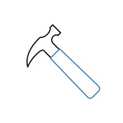 hammer concept line icon. Simple element illustration. hammer concept outline symbol design.