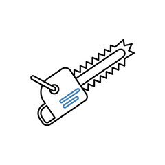 chain saw concept line icon. Simple element illustration. chain saw concept outline symbol design.