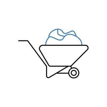 recommend clip art: wheelbarrow concept line icon. Simple element illustration. wheelbarrow concept outline symbol design.