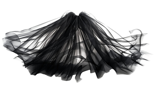 Black tutu skirt isolated on transparent background