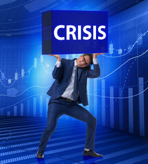 Businessman in crisis business concept