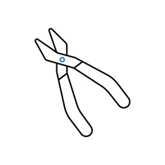 pliers concept line icon. Simple element illustration. pliers concept outline symbol design.