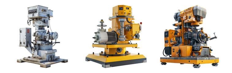 Industrial Metalworking Machines Isolated on Transparent Background