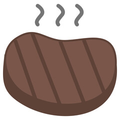 Steak Icon in Flat Style