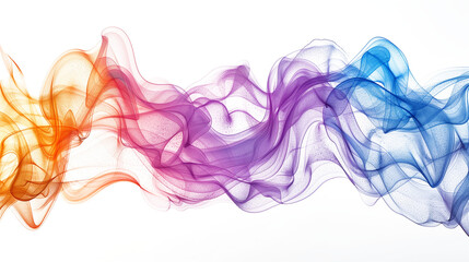 Colorful sound waves isolated on transparent background