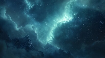 Fototapeta premium Vibrant Aurora Borealis Sky Banner Illuminating the Night with Magical Colors