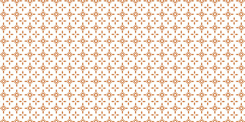 Golden vector seamless pattern with small diamond shapes, floral silhouettes. Simple texture.