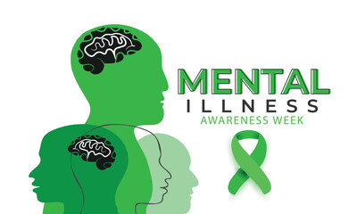 Mental Illness Awareness Week. background, banner, card, poster, template. Vector illustration.