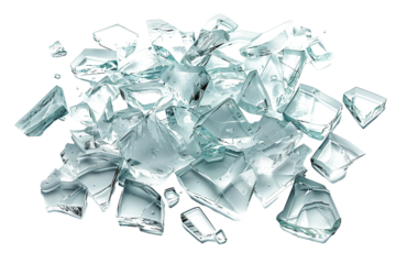 Broken glass isolated on transparent background