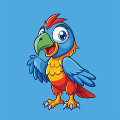 parrot bird mascot vector isolated