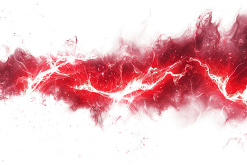  Glowing electric red flash isolated on transparent background