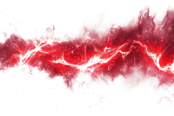  Glowing electric red flash isolated on transparent background