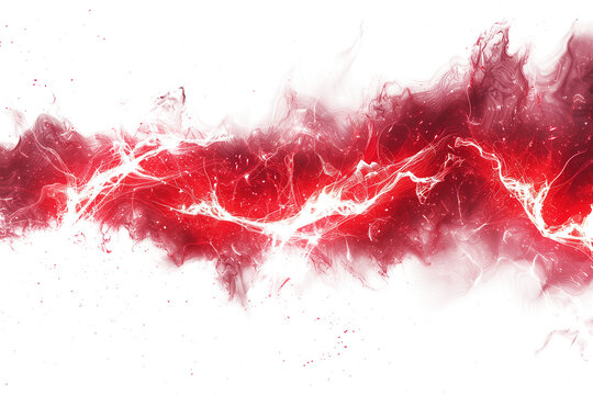  Glowing electric red flash isolated on transparent background