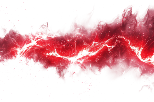  Glowing electric red flash isolated on transparent background