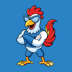 rooster bird mascot vector isolated