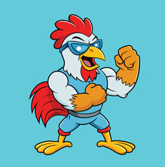 rooster bird mascot vector isolated