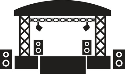 Concert stage icon vector illustration