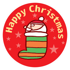 クリスマスのサンタの面白ろ可愛いキャラ素材